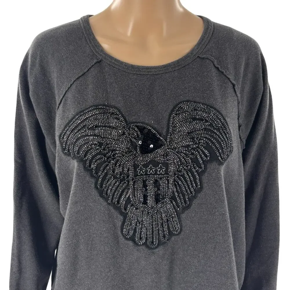 Denim & Supply Ralph Lauren Gray Cotton Embellished Eagle Pullover